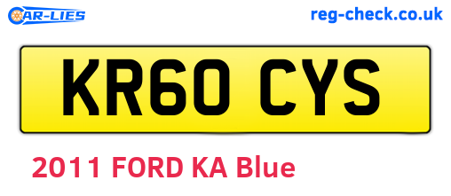 KR60CYS are the vehicle registration plates.
