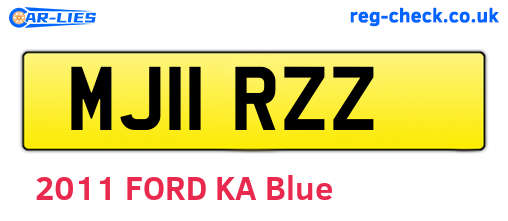 MJ11RZZ are the vehicle registration plates.