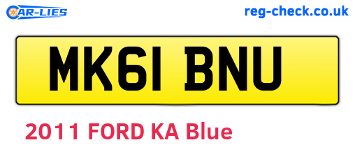 MK61BNU are the vehicle registration plates.