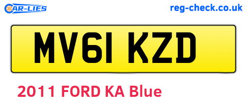 MV61KZD are the vehicle registration plates.