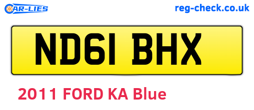 ND61BHX are the vehicle registration plates.