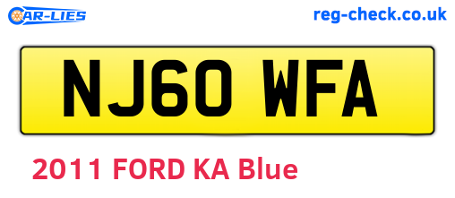 NJ60WFA are the vehicle registration plates.