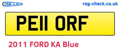 PE11ORF are the vehicle registration plates.