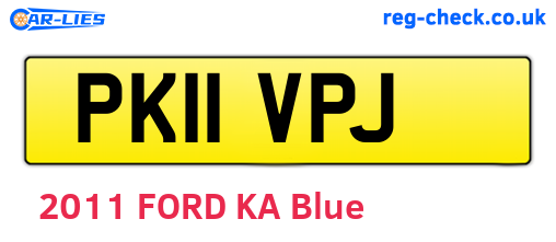 PK11VPJ are the vehicle registration plates.