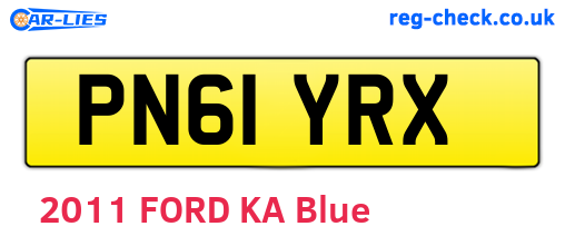 PN61YRX are the vehicle registration plates.