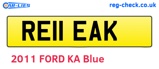 RE11EAK are the vehicle registration plates.