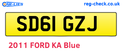 SD61GZJ are the vehicle registration plates.