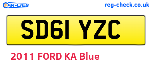 SD61YZC are the vehicle registration plates.