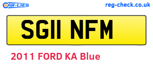SG11NFM are the vehicle registration plates.