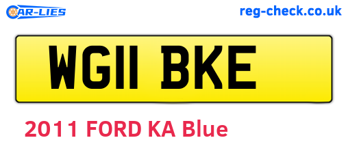 WG11BKE are the vehicle registration plates.