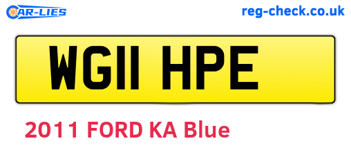 WG11HPE are the vehicle registration plates.
