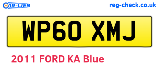 WP60XMJ are the vehicle registration plates.