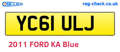 YC61ULJ are the vehicle registration plates.