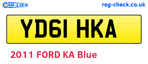 YD61HKA are the vehicle registration plates.