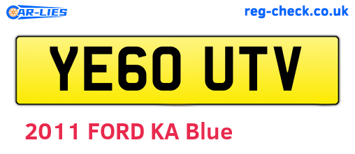 YE60UTV are the vehicle registration plates.