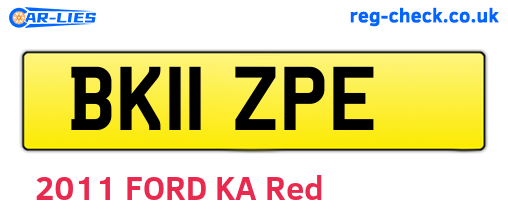 BK11ZPE are the vehicle registration plates.