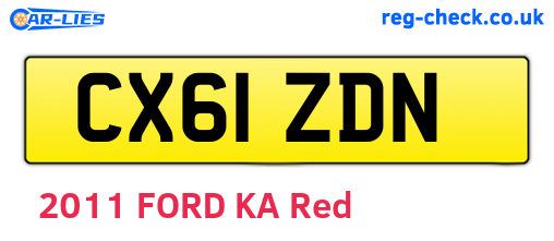 CX61ZDN are the vehicle registration plates.