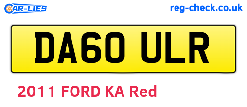 DA60ULR are the vehicle registration plates.