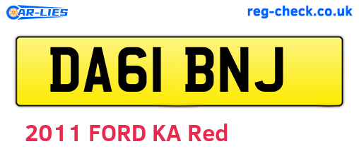 DA61BNJ are the vehicle registration plates.