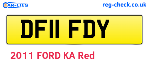 DF11FDY are the vehicle registration plates.