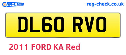 DL60RVO are the vehicle registration plates.