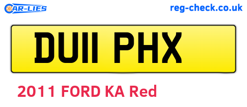 DU11PHX are the vehicle registration plates.