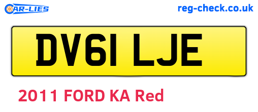 DV61LJE are the vehicle registration plates.
