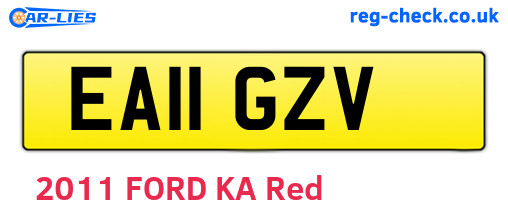 EA11GZV are the vehicle registration plates.