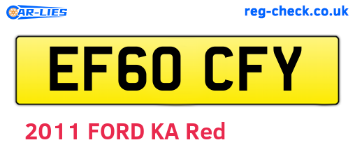 EF60CFY are the vehicle registration plates.