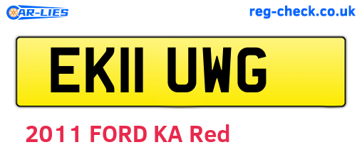 EK11UWG are the vehicle registration plates.