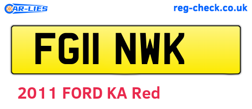FG11NWK are the vehicle registration plates.