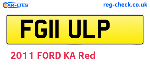 FG11ULP are the vehicle registration plates.