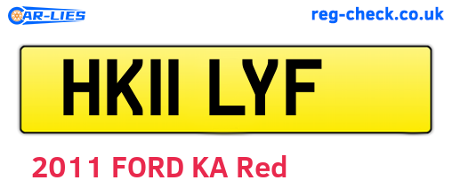HK11LYF are the vehicle registration plates.