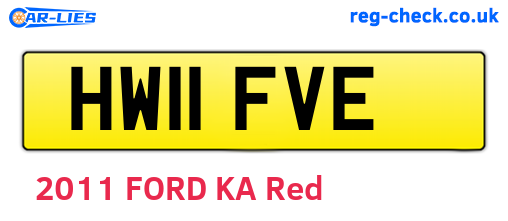 HW11FVE are the vehicle registration plates.