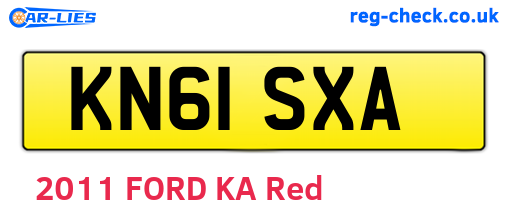 KN61SXA are the vehicle registration plates.