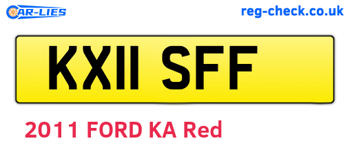 KX11SFF are the vehicle registration plates.
