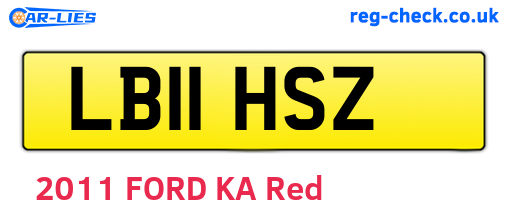 LB11HSZ are the vehicle registration plates.