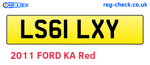 LS61LXY are the vehicle registration plates.