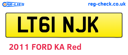 LT61NJK are the vehicle registration plates.