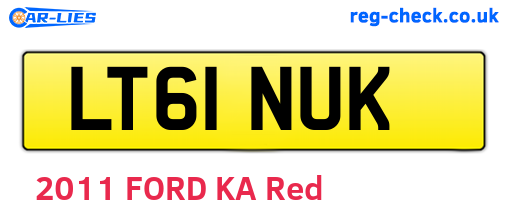 LT61NUK are the vehicle registration plates.