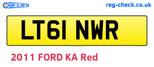 LT61NWR are the vehicle registration plates.