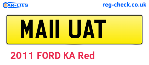 MA11UAT are the vehicle registration plates.