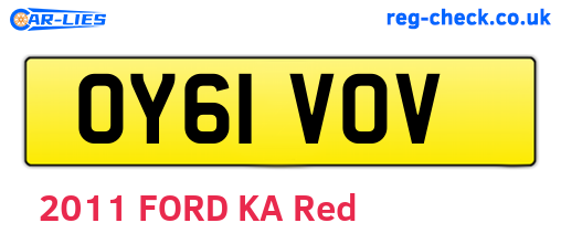 OY61VOV are the vehicle registration plates.