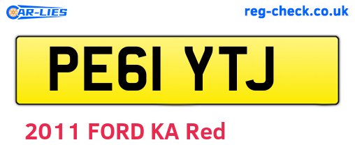 PE61YTJ are the vehicle registration plates.