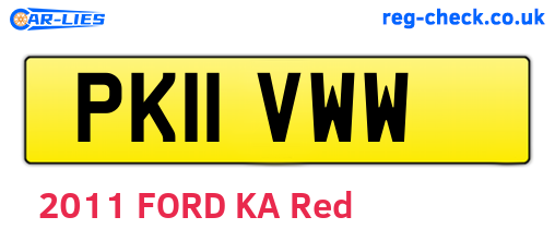 PK11VWW are the vehicle registration plates.