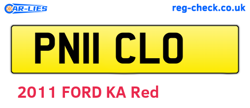 PN11CLO are the vehicle registration plates.