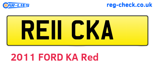 RE11CKA are the vehicle registration plates.