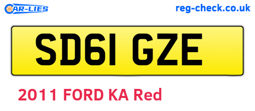 SD61GZE are the vehicle registration plates.