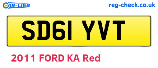 SD61YVT are the vehicle registration plates.