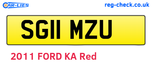 SG11MZU are the vehicle registration plates.